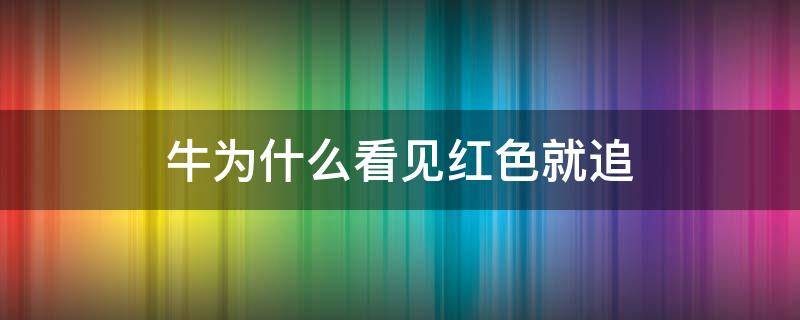 牛为什么看见红色就追（牛为什么看见红色就追作文）