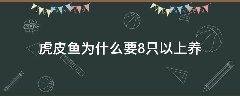 虎皮鱼为什么要8只以上养（虎皮鱼最少养几条）