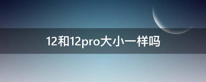 12和12pro大小一样吗（12和12pro大小一样吗?）