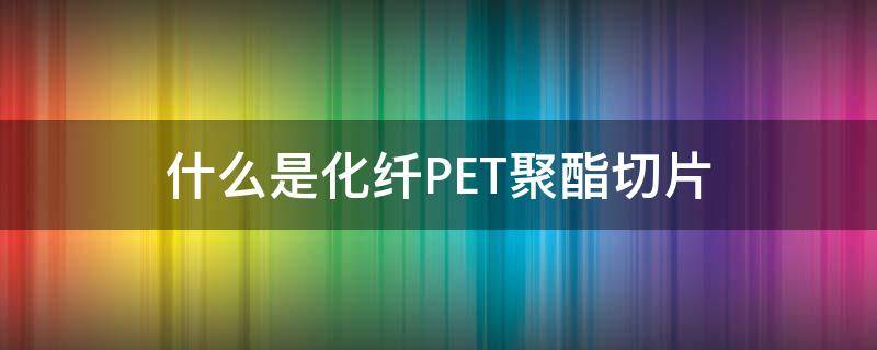 什么是化纤PET(聚酯切片) 聚酯切片和pet