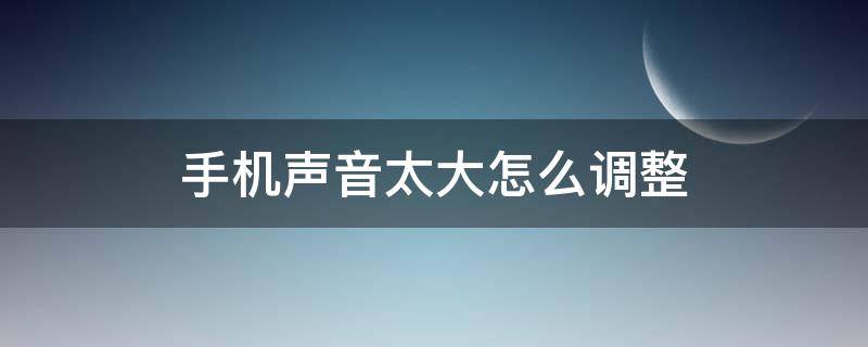 手机声音太大怎么调整（手机声音如何调大?）