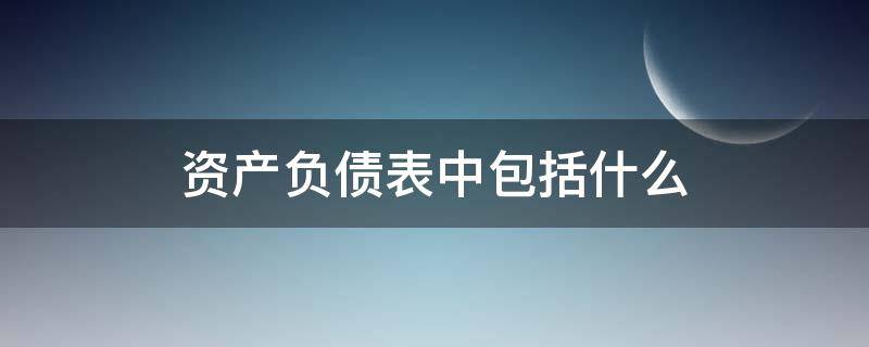 资产负债表中包括什么（资产负债表的资产包括什么）