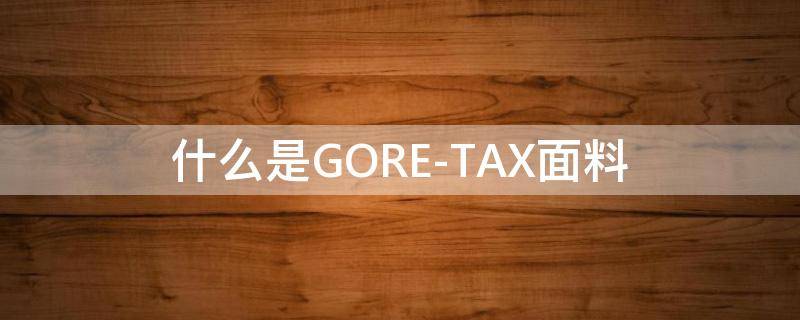 什么是GORE-TAX面料 go tex面料是什么一种面料