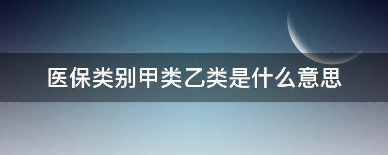 医保类别甲类乙类是什么意思（医保里面甲类乙类是什么意思）