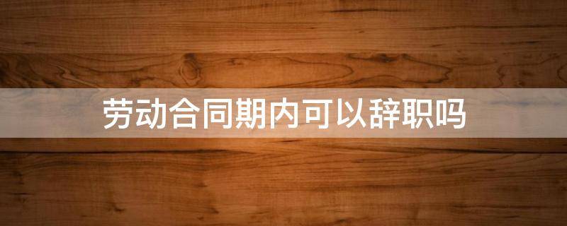 劳动合同期内可以辞职吗（在劳动合同期内可以辞职吗）