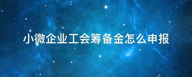 小微企业工会筹备金怎么申报 通用申报表工会筹备金怎么申报