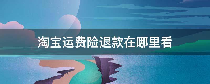 淘宝运费险退款在哪里看 淘宝运费险退了在哪里查看