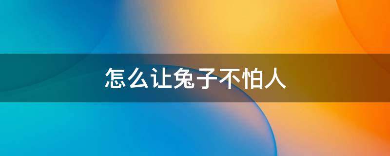 怎么让兔子不怕人（如何让兔子不怕人）