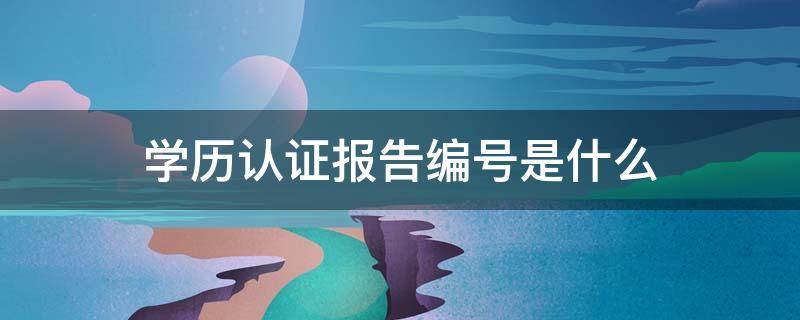 学历认证报告编号是什么（网上学历认证报告编号是什么）