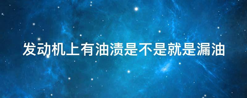 发动机上有油渍是不是就是漏油 发动机上有油渍是不是就是漏油了呀