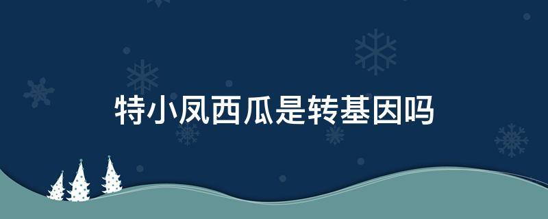 特小凤西瓜是转基因吗 特小凤西瓜是什么嫁接的