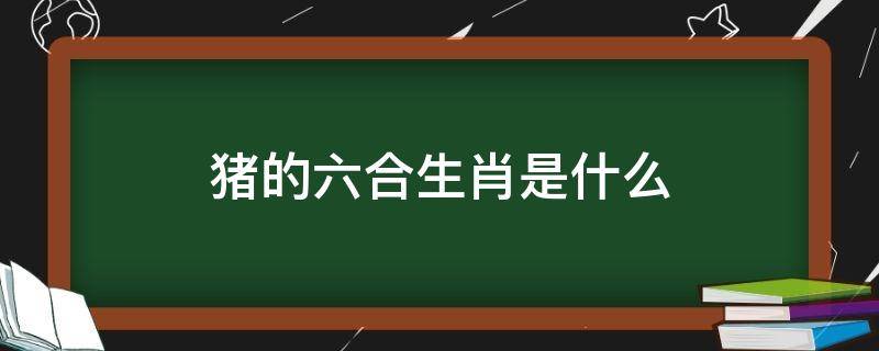 猪的六合生肖是什么 属猪的6合生肖是什么生肖