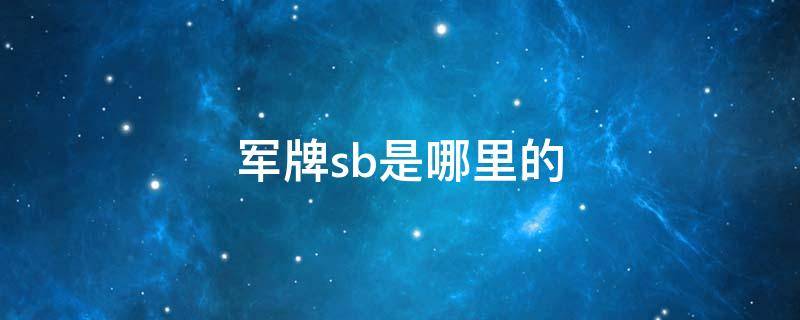 军牌sb是哪里的 sb是什么意思