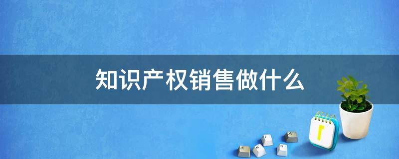 知识产权销售做什么（知识产权的销售好干吗）