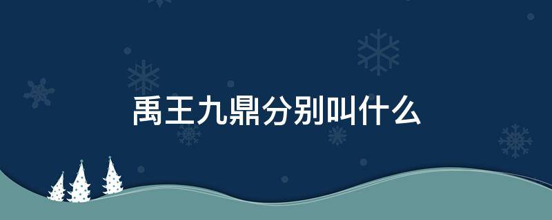 禹王九鼎分别叫什么（大禹九鼎都叫什么名字）