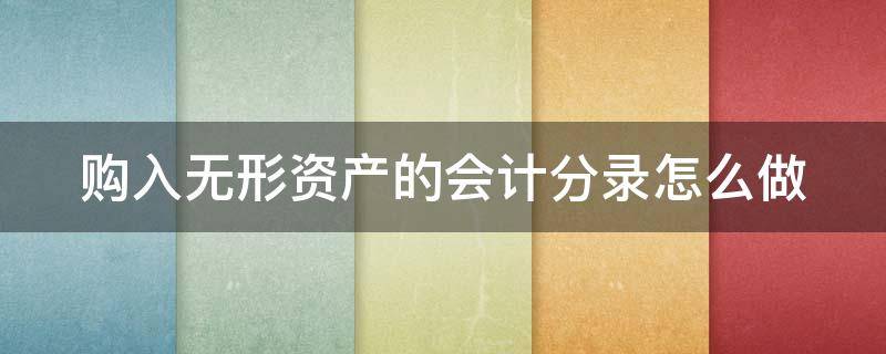 购入无形资产的会计分录怎么做（购入无形资产计入什么科目）
