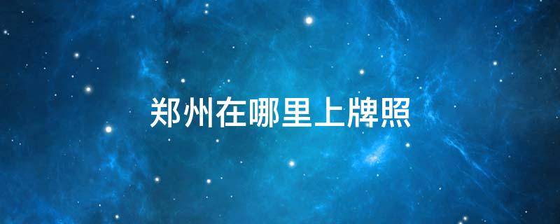 郑州在哪里上牌照 郑州车上牌照在哪里办