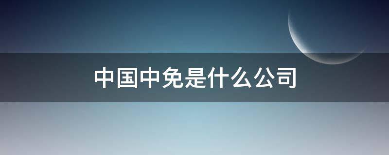 中国中免是什么公司（中国中免是什么公司?）