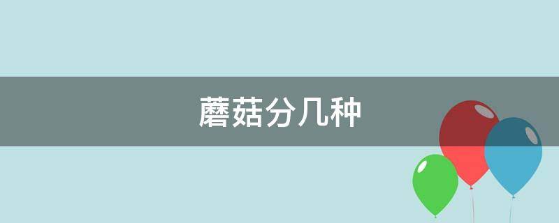 蘑菇分几种（蘑菇分几种类型）