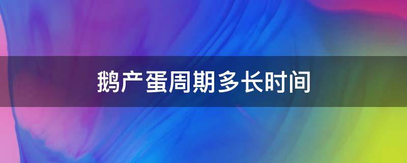 鹅产蛋周期多长时间 鹅的产蛋期是多长时间