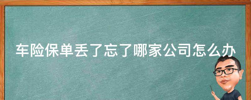 车险保单丢了忘了哪家公司怎么办 车险保单丢了忘了哪家公司怎么办呢