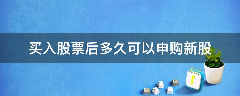 买入股票后多久可以申购新股（当天买入股票可以申购新股吗）