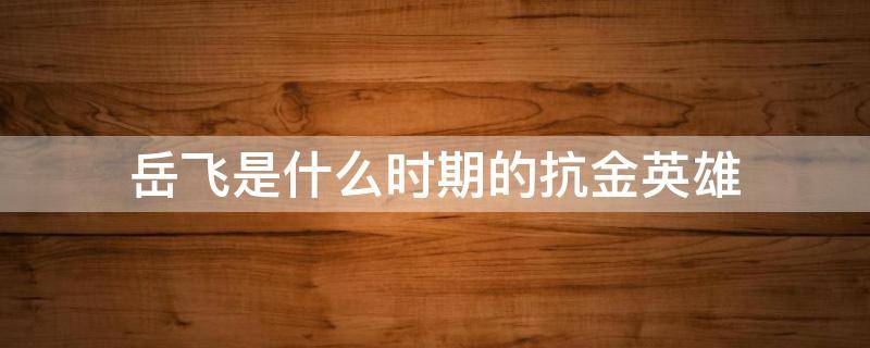 岳飞是什么时期的抗金英雄（岳飞抗金是民族英雄吗）