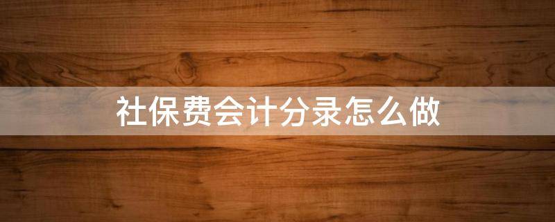 社保费会计分录怎么做（社保费会计怎么写分录）