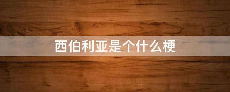 西伯利亚是个什么梗 西伯利亚大风是什么梗