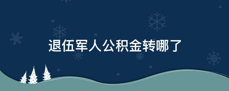 退伍军人公积金转哪了（部队住房公积金退伍后能转到地方吗）