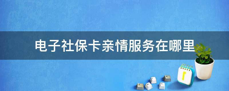 电子社保卡亲情服务在哪里（电子社保卡亲情服务在哪里,视频）