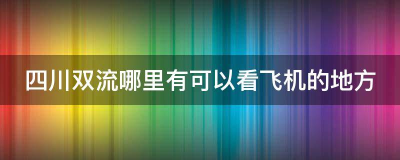 四川双流哪里有可以看飞机的地方 双流有个地方可以看飞机