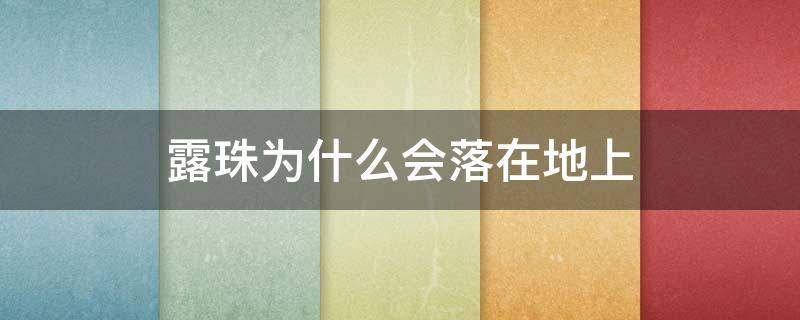 露珠为什么会落在地上 露珠会出现在什么地方