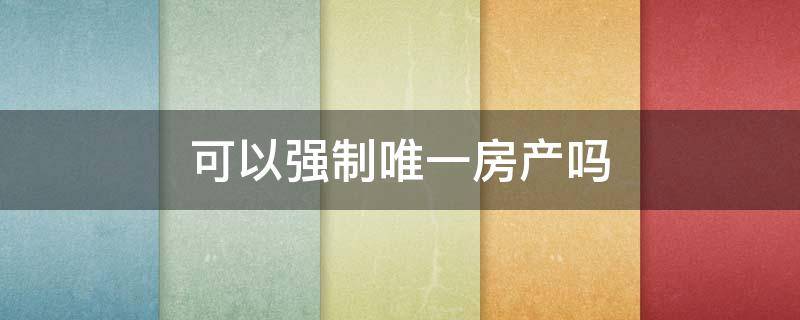 可以强制唯一房产吗（唯一住房可执行吗）