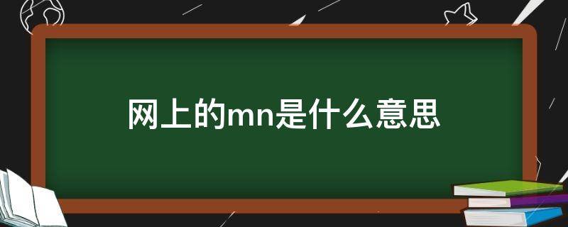 网上的mn是什么意思（什么是MN）