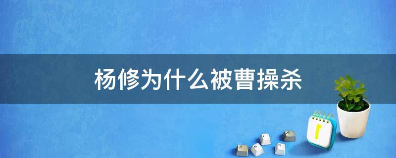 杨修为什么被曹操杀 杨修为什么被曹操杀掉了原因是因为什么精神