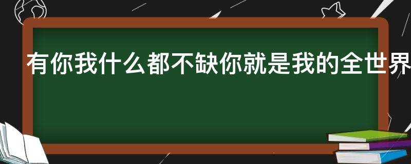 有你我什么都不缺你就是我的全世界是什么歌