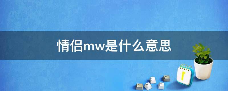 情侣mw是什么意思（情侣备注含义）