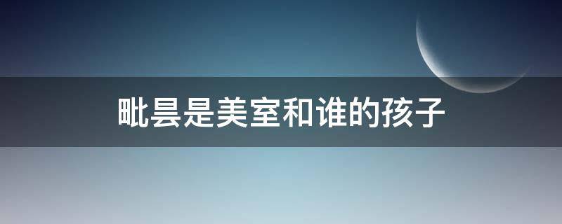 毗昙是美室和谁的孩子 美室什么时候知道毗昙是她儿子