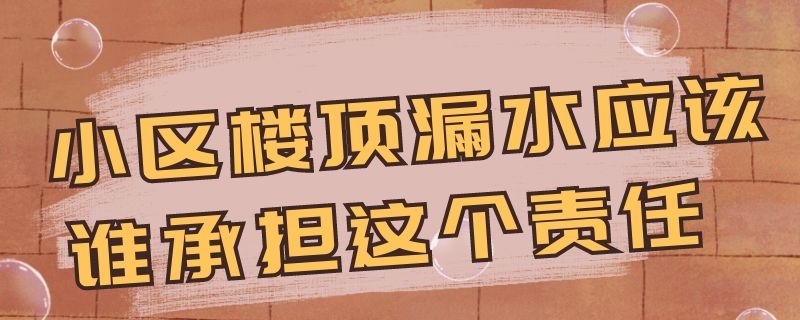 小区楼顶漏水应该谁承担这个责任（小区楼顶漏水谁负责）
