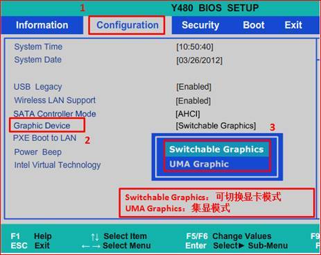 如何在笔记本BIOS里面设置双显卡 笔记本是双显卡怎么设置主显卡