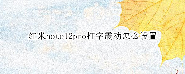 红米note12pro打字震动怎么设置（红米note10打字震动怎么关闭）