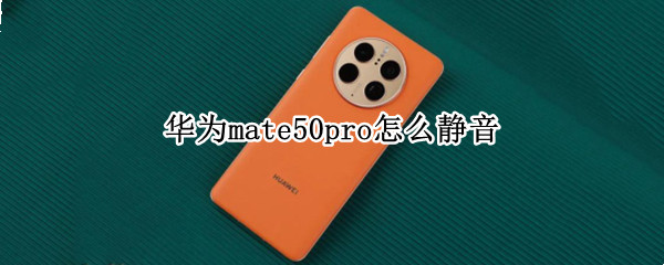 华为mate50pro怎么静音 华为p50pro怎么一键静音