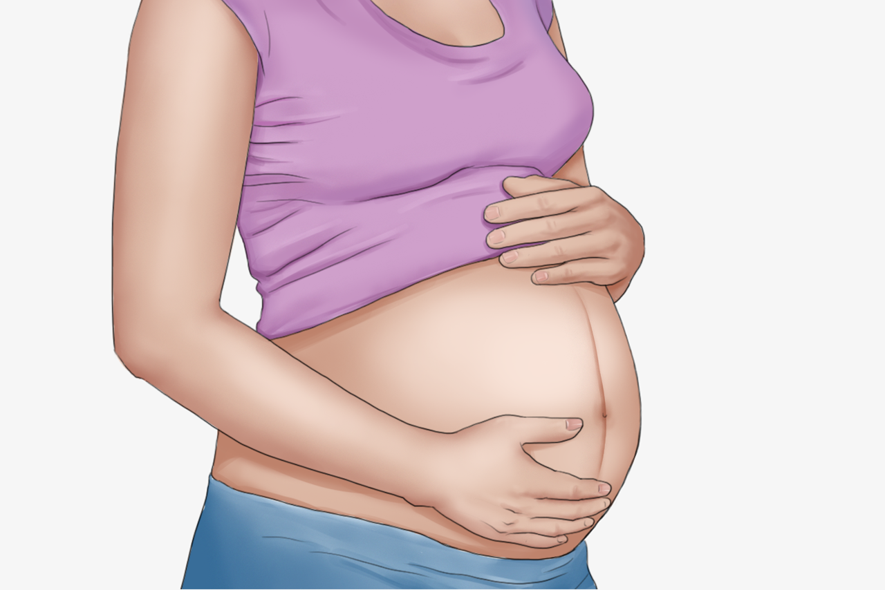 怀孕肚子上有一条黑线图片 怀孕肚子上有一条黑线图片真实