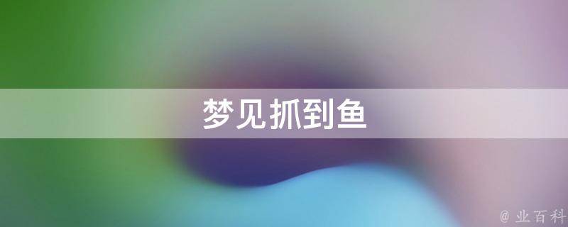 梦见抓到鱼（梦见抓到鱼了是什么意思）